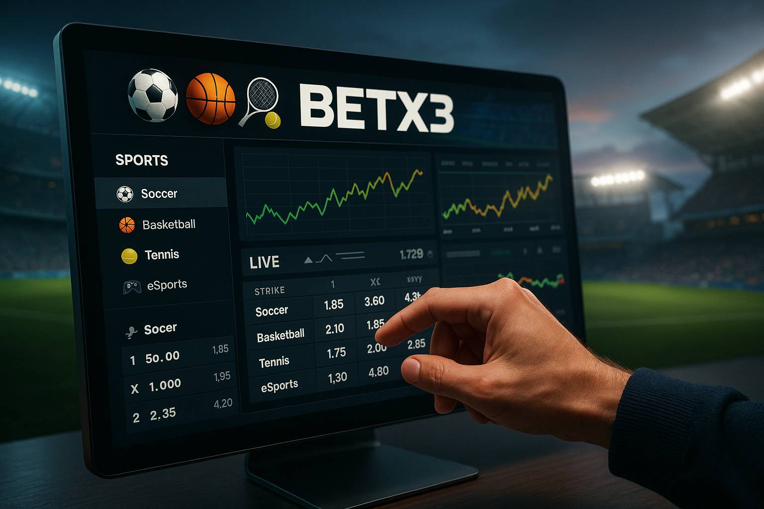 Apostas esportivas no cassino online BETX3